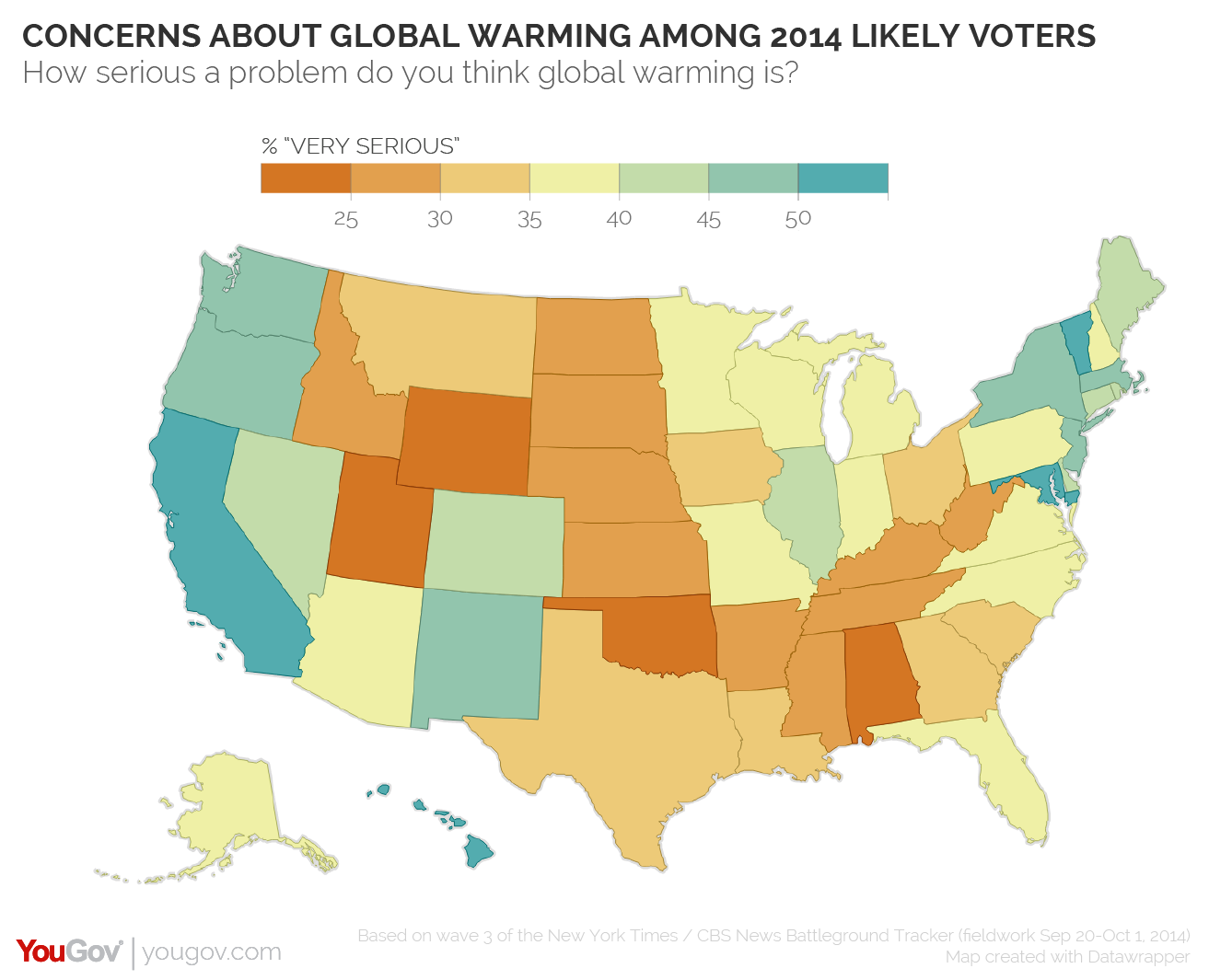 Worst polluting states least worried about climate change | YouGov